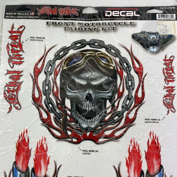 Front Motorcycle Fairing Kit Red Skull Fairing Kit  Large Decal Kit NWT - Picture 2 of 4